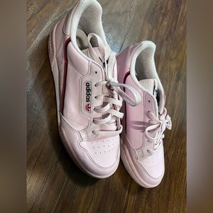 White Pink adidas continental 80s size 5.5 mens 7.5 women